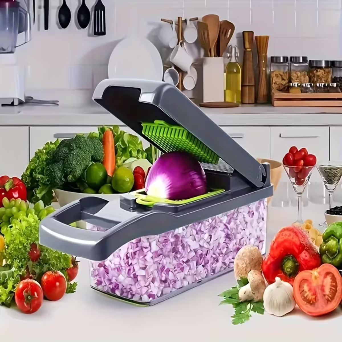 Kitchen Vegetable Chopper – 12-in-1 Dicer