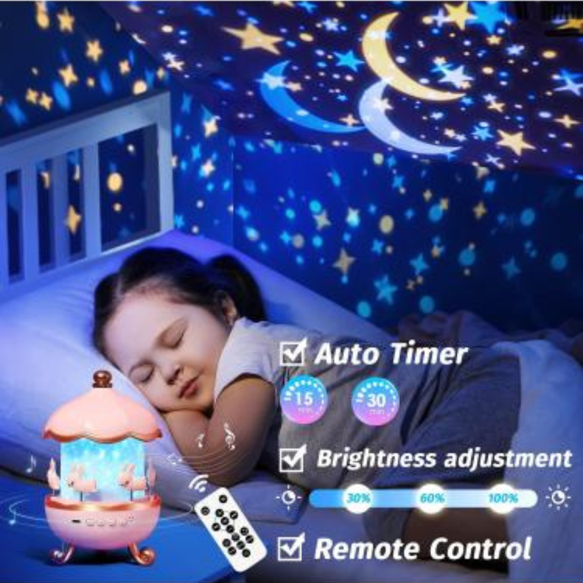 Rotating Bunny Projection Lamp