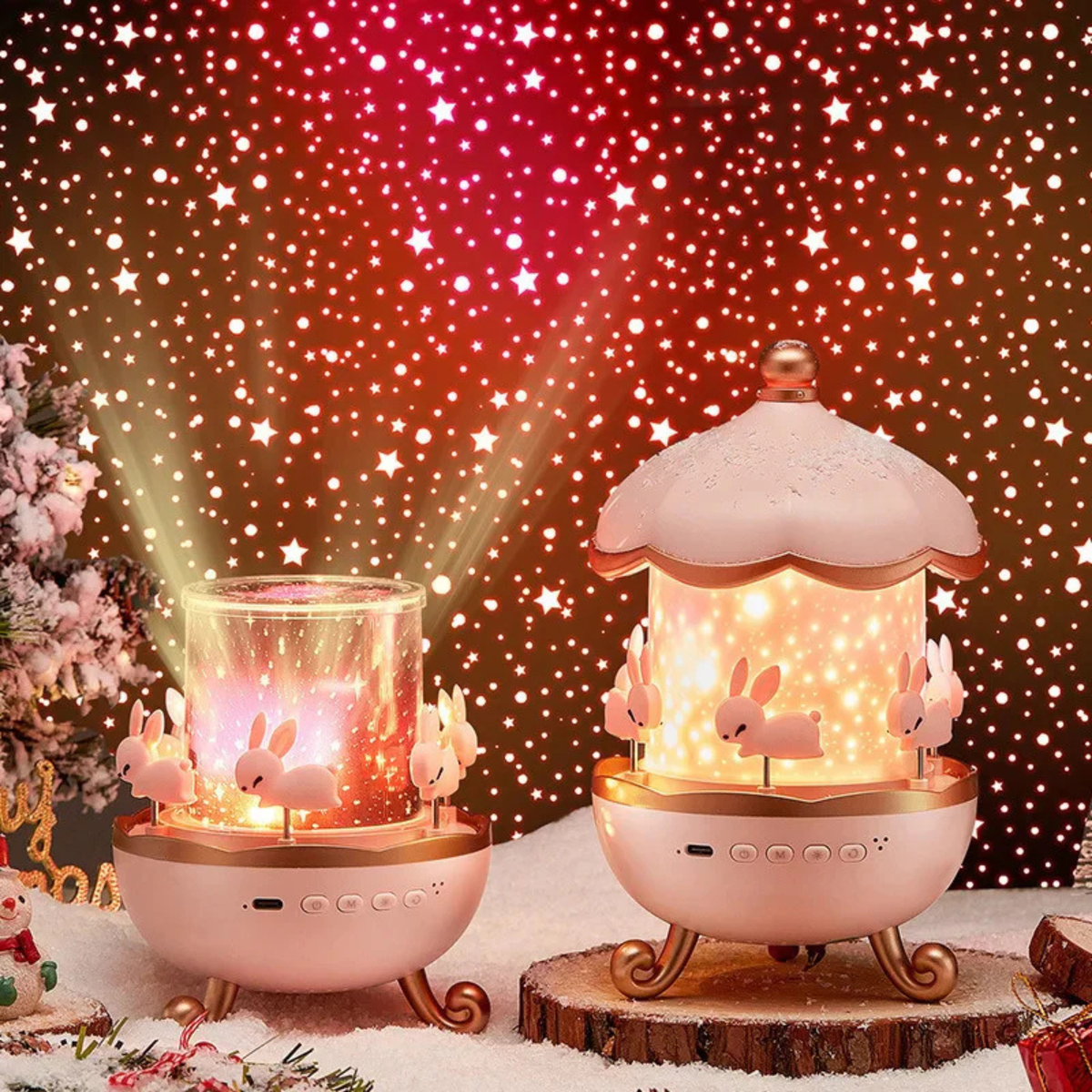 Rotating Bunny Projection Lamp