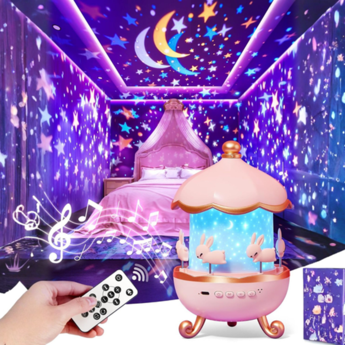 Rotating Bunny Projection Lamp