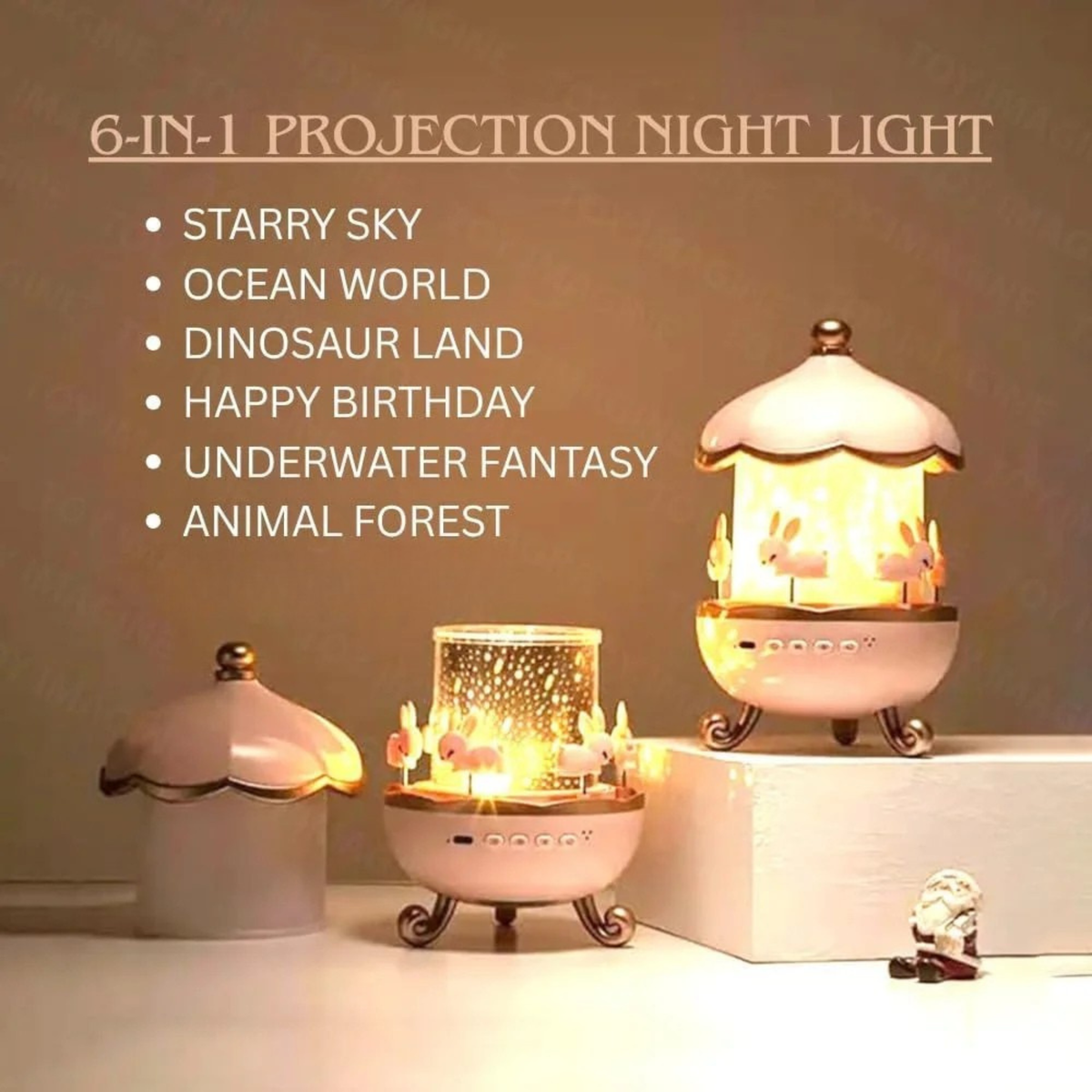 Rotating Bunny Projection Lamp