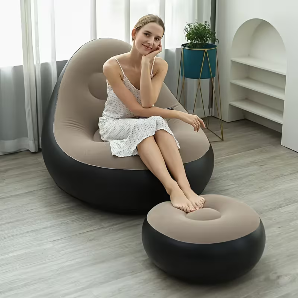 Inflatable Sofa with Footstool