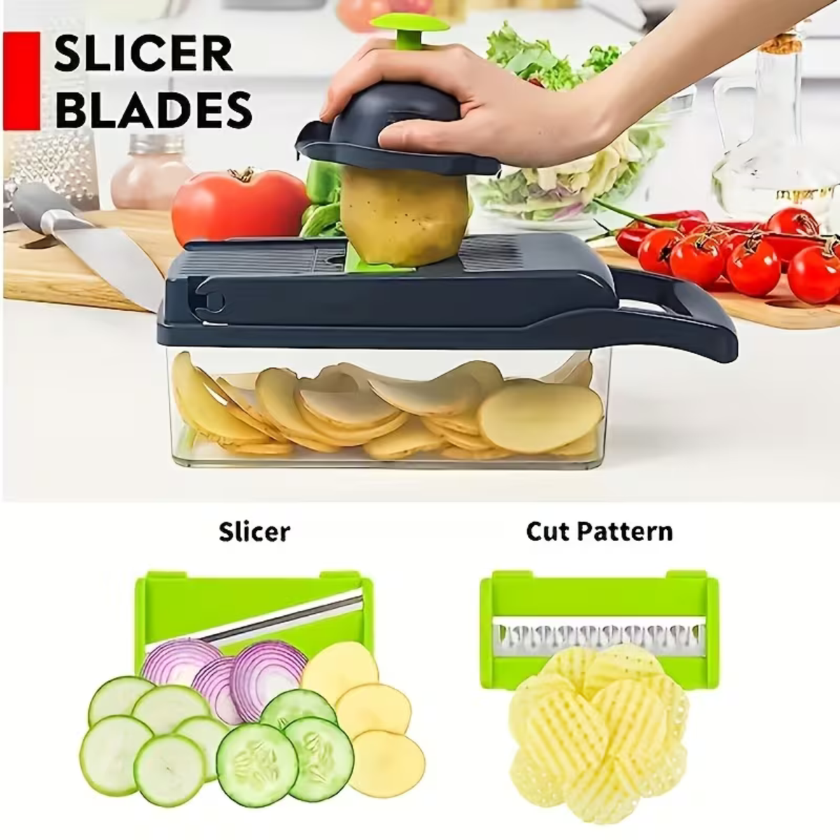 Kitchen Vegetable Chopper – 12-in-1 Dicer