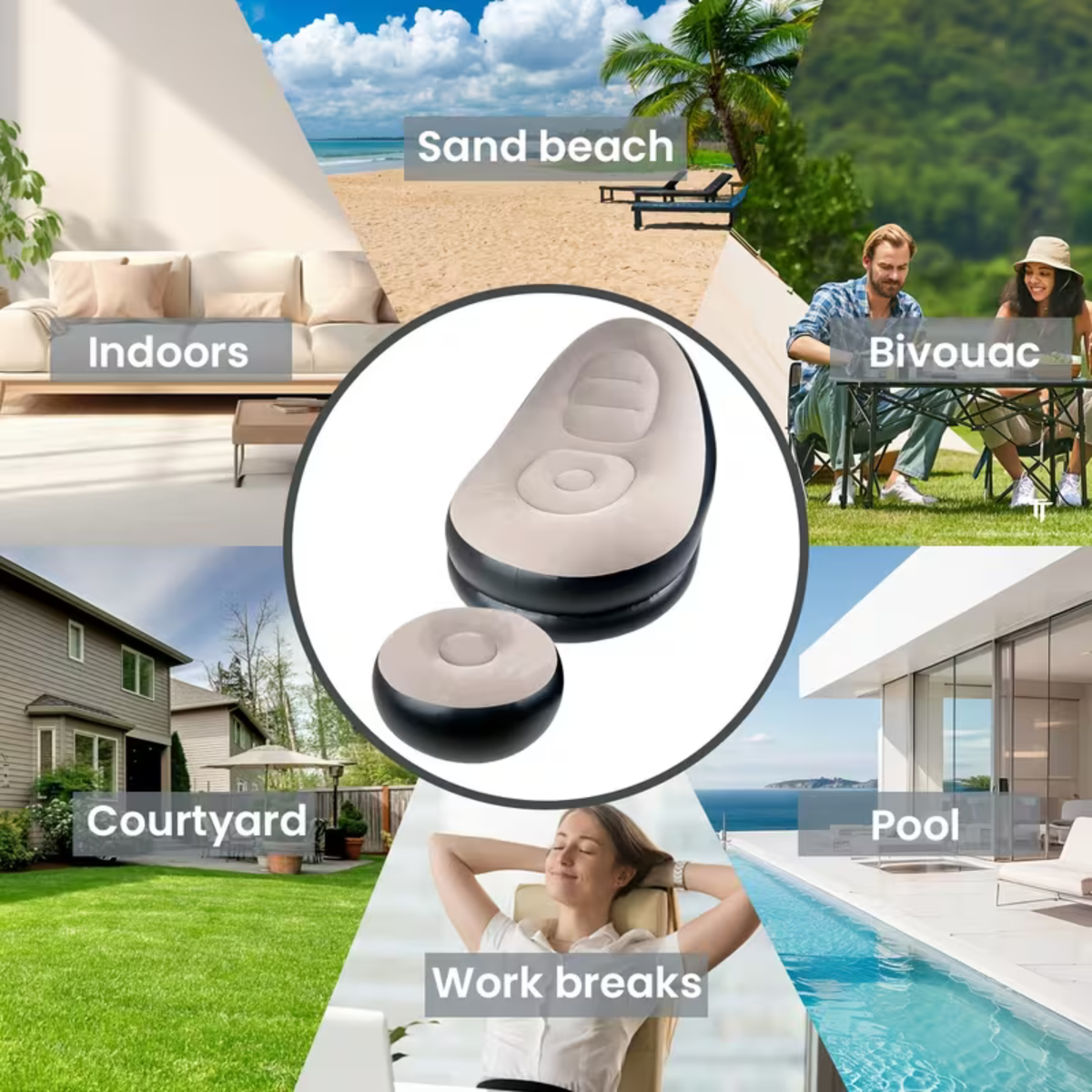 Inflatable Sofa with Footstool