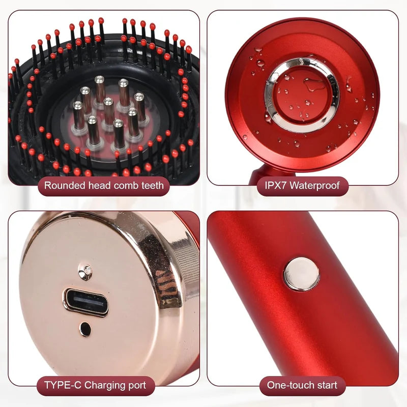 Red Light Electric Scalp Massager Comb – Relaxing Hair & Scalp Care