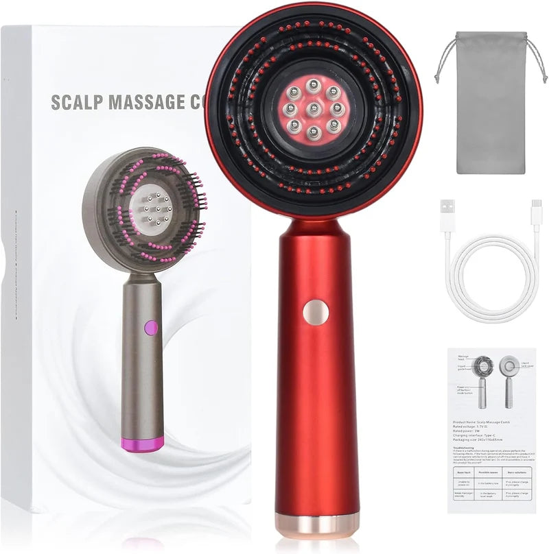 Red Light Electric Scalp Massager Comb – Relaxing Hair & Scalp Care