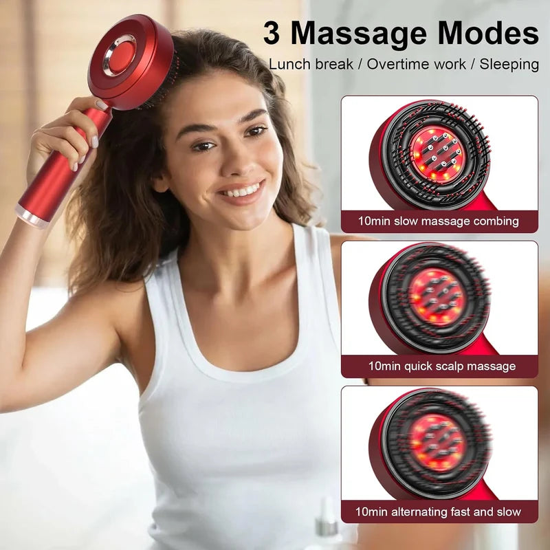 Red Light Electric Scalp Massager Comb – Relaxing Hair & Scalp Care