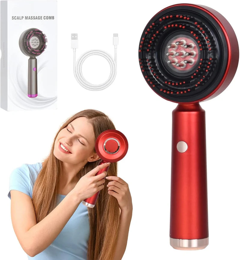 Red Light Electric Scalp Massager Comb – Relaxing Hair & Scalp Care
