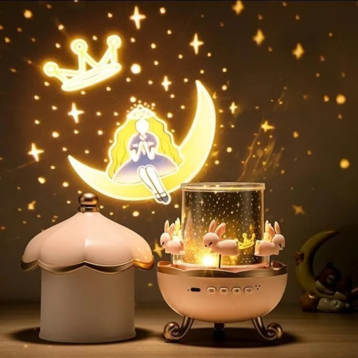 Rotating Bunny Projection Lamp
